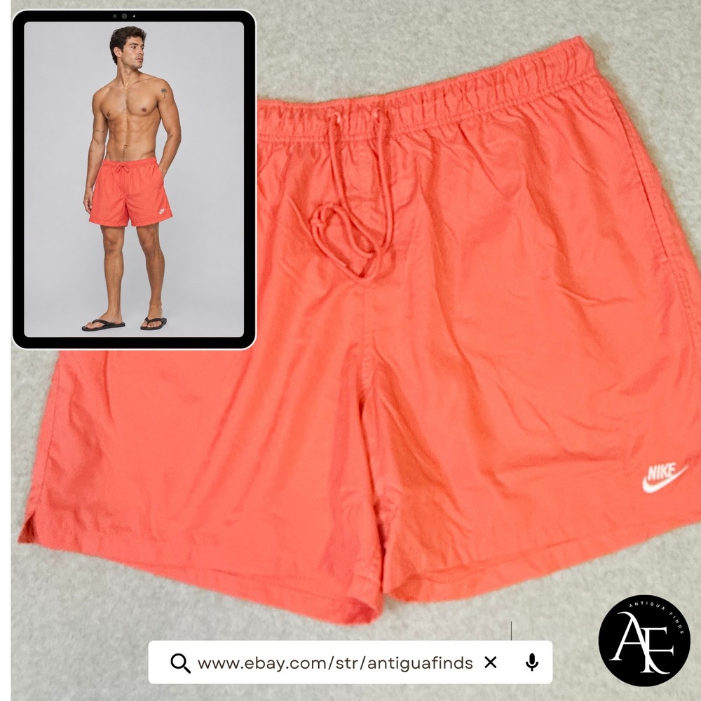 Nike Mens Swim Trunks Coral Orange Mesh Lined Board Shorts XL RN56323